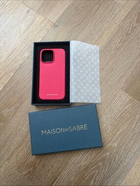 MAISON de SABRÉ Hot Pink Leather iPhone Case